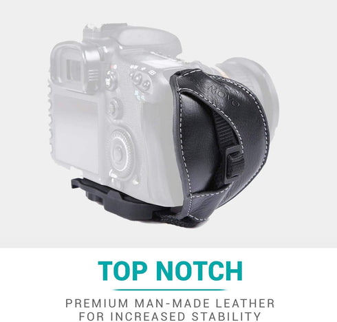 Movo Photo HSG-6 Premium Alternative Leather Padded Secure Camera Hand Strap for Canon EOS, Nikon, Sony, Olympus, Pentax, Panasonic DSLR and Mirro...