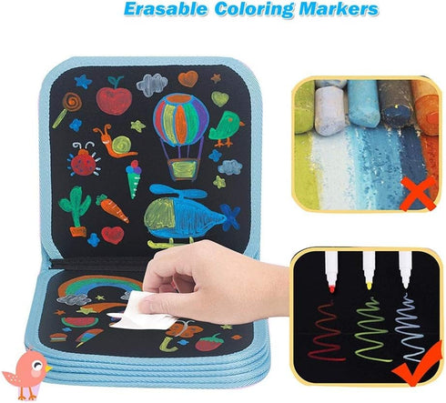 Washable Kids Coloring Markers Set - 12 Pieces Replacement Non-Toxic Drawing Pens for Erasable Doodle Book, Exercise Book, Paper and Other Art Act...