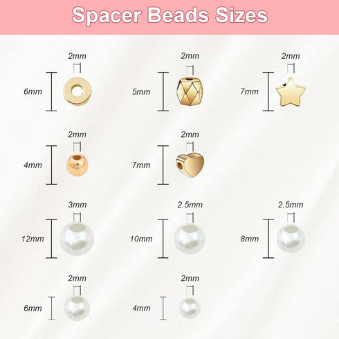 750Pcs Beads for Bracelets Making Kit DIY Pearl Jewelry Adults Charms String Crystal Girls Supplies...
