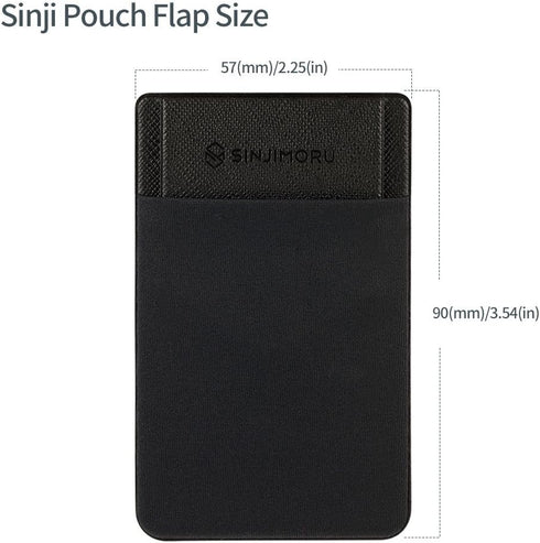 Sinjimoru Secure Card Holder for Back of Phone, Stretchy Fabric Cell Phone Wallet Stick On Credit Card Case for iPhone & Android. Sinji Pouch Flap...