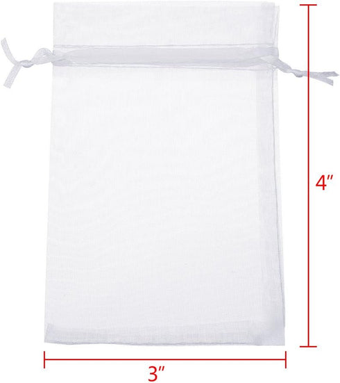Boshen 100/200PCS Organza Gift Candy Sheer Bags Mesh Jewelry Pouches Drawstring Bulk for Wedding Party Favors Christmas 3"x4" 4" X 6" 5"x7" (3" X ...
