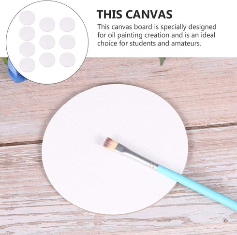 10pcs Round Painting Canvas Panel Boards Canvas Drawing Board Stretched Artist Canvas Canvas Painting Board for Drawing Painting DIY Student Artis...