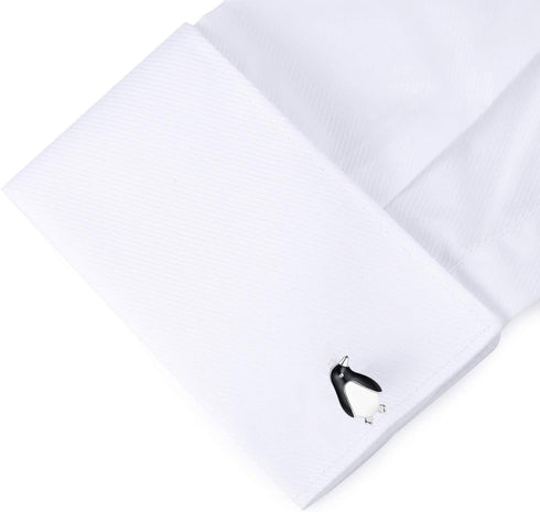 HONEY BEAR Penguin Cufflinks for Mens Business Wedding Gift Black and White...