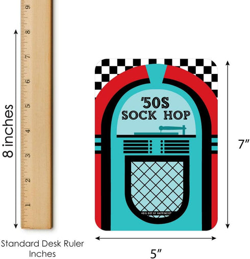 Big Dot of Happiness 50’s Sock Hop - Bar Bingo Cards and Markers - 1950s Rock N Roll Party Bingo Game - Set of 18...