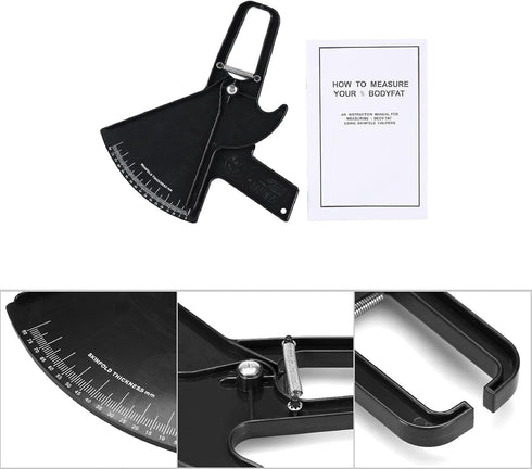 Body Caliper, 0-80MM Body Fat Measure Skinfold Caliper, Weight Loss Measuring Tester, Skinfold Fat Caliper for Fitness 2 Colors(black)...