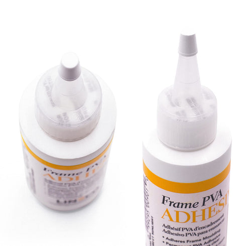 LINECO PVA Adhesive, Picture Frame Glue, Adhere Wood or MDF Frames, Dries Clear Flexible, 4 oz, Ideal for Wood Paper Board Framing Collage Crafts ...