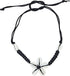 BlueRica Braided Black Cord Choker Necklace with Cowrie Shell Flower Pendant...