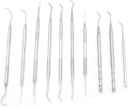 Professional Dental Tools Kit,10 PCS Teeth Cleaning Tools Set,Oral Care Kit with Tooth Pick, Tartar Scraper (Double Head and Single Head Picks Kit...