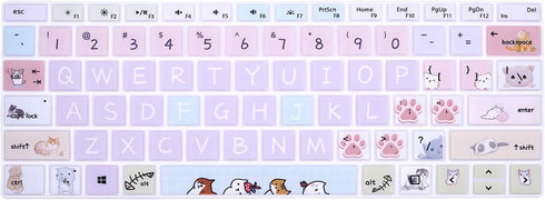Silicone Keyboard Cover Skin for Microsoft Surface Pro 7 2019/Surface Pro 6 2018/Surface Pro 5 2017 Keyboard,US Layout,Cute Cat...