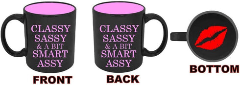 Funny Guy Mugs Classy Sassy and A Bit Smart Assy Ceramic Coffee Mug - 11oz - Ideal Funny Coffee Mug for Women and Men - Hilarious Novelty Coffee C...