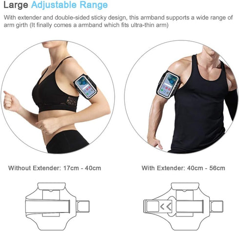 JEMACHE Armband for Samsung Galaxy S25 S24 S23 S22 S21 Ultra/Plus/FE, Gym Running Workouts Arm Band with Earbuds Holder (Black)...