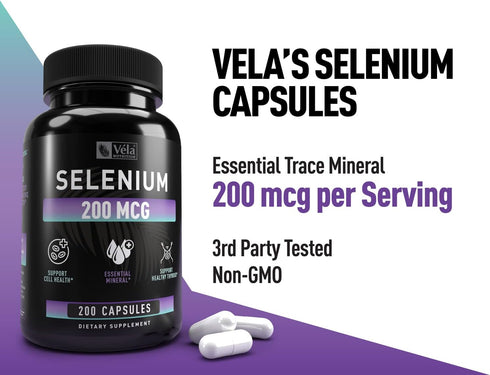 Selenium Capsule Supplement | 200mcg | Support Healthy Antioxidant, Immune, Reproductive,and Thyroid Health* | Non-GMO, 3rd Party Tested | 200 Cap...
