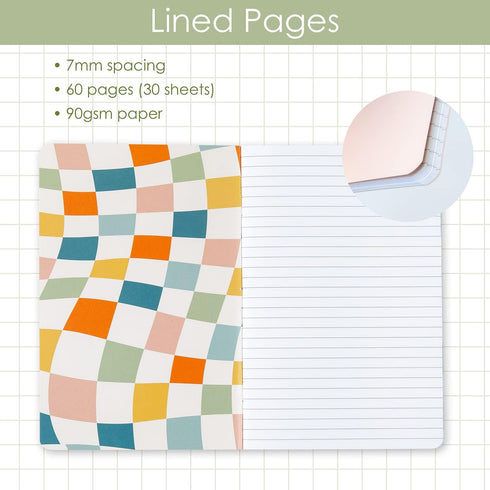 THiNKABLE Cute Notebook Set, 4 Pack Pastel Journals, 5.5 x 8.3 in, 60 Pages, Cute Pretty Inspirational Notebooks, Soft Cover Journals for Students...