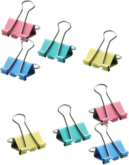 48pcs Multicolor Medium Binder Clips, 1 Inch Binder Paper Clips, Binder Clips Medium and Paper Clip, Paper Clamps, Clips Office Supplies for Offic...