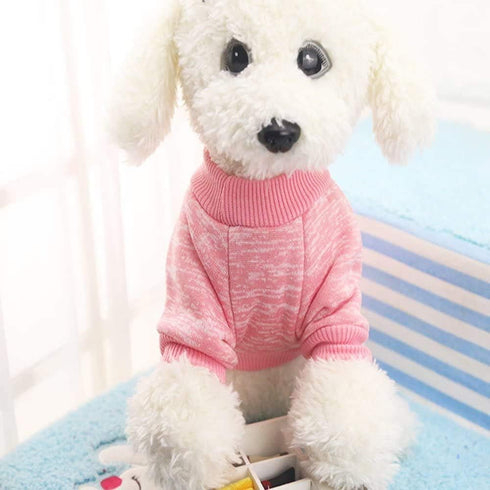 Idepet Pet Dog Classic Knitwear Sweater Soft Fleece Coat Thickening Warm Pup Dogs Shirt Winter Pet Dog Cat Clothes Puppy Customes Clothing for Sma...