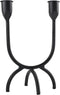 Hand Forged Iron 2Arm Candelabra Black Candle Holder Taper Candle Sconces for Table Centerpiece, Wedding Reception, Festive Christmas Mantel Decor...