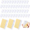 50 Pieces Self Adhesive Clips Adhesive Wall Tapestry Clips White Poster Spring Clips Plastic Sticky Picture Hanging Clips for Teachers Double Side...