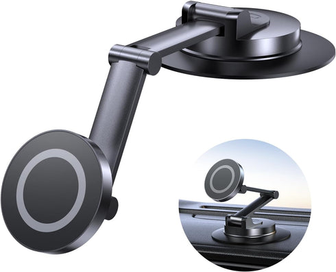 Fits MagSafe Car Mount for Universal Dashboard, Magnetic Phone Holder for Car, 360° Rotatable Zinc Alloy Arm, Super Stable Car Mount for iPhone & ...