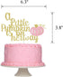 A Little Pumpkin is On Her Way Cake Topper - Pink Glitter Baby Shower Decoration for Girl Fall Theme Party...