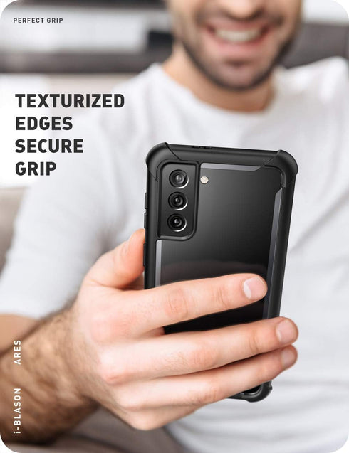 i-Blason Ares Series Case Designed for Galaxy S21 5G (2021 Release), Rugged Clear Bumper Case (Black)...