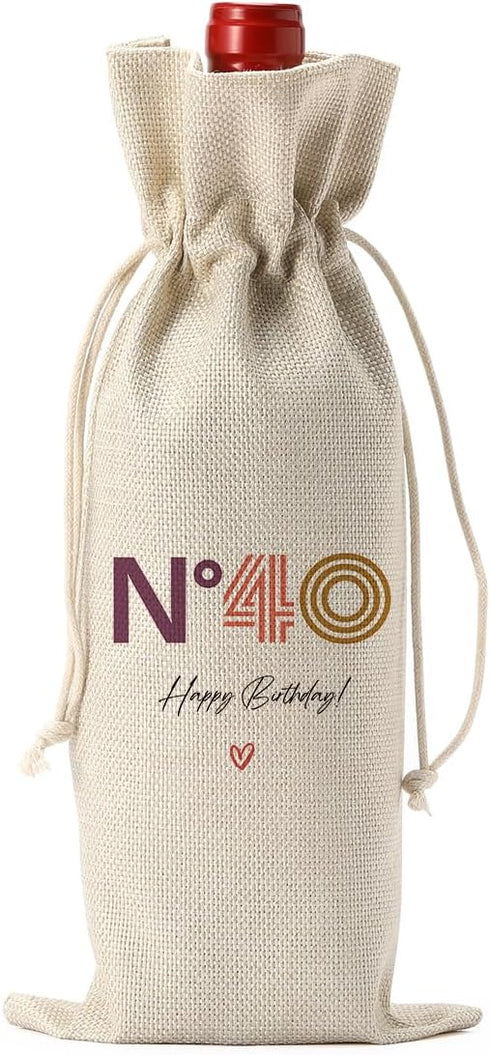 Happy 40th Birthday Party Decorations Woman Man, Cool 40th Birthday Gifts Women Men Wine Bag, Unique 40 Year Old Birthday Gifts for Women Men Wine...