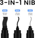 Liquid Chalk Markers Erasable Window Paint Pen: 15mm Jumbo Wet Erase Glass Washable Markers Large Wide Tip 1 Black 2 White Chalk Markers for Chalk...