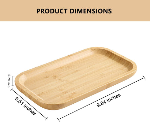 9.84" Small Bamboo Vanity Tray, Bathroom Tray Countertop Organizer Tray for Candle Perfume Soap Dispenser Jewelry Keys, Moso Bamboo...