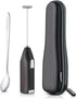 Electric Milk Frother Drink Mixer ROMAUNT Handheld Electric Battery Operated Frother Coffee Stainless Steel Foam Maker Perfect for Espresso, Latte...