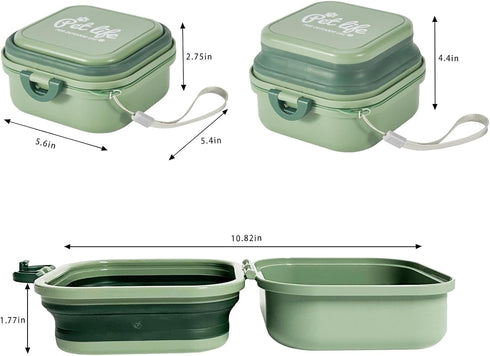Collapsible Dog Water Bowl, Portable Dog Bowl for Traveling, 2-in-1 Pet Food and Water Feeder - Travel Dog Bowls with Lid for Walking, Traveling, ...