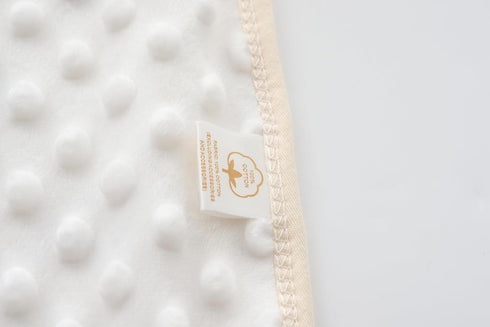 Baby Blanket for Unisex Boys Girls Nursery Minky Blankets with Muslin Cotton Front Dotted Fleece Backing Double Layer Bed Throws Solidcolor Beige...