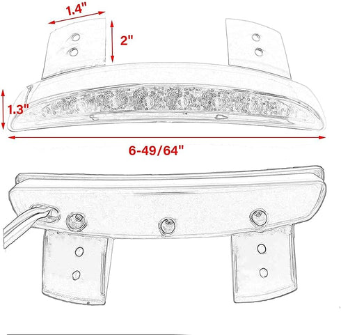 DREAMIZER Motorcycle Brake Tail light Fender Edge LED Lamp with Turn Siganls Compatible with Sportster XL883N 1200N XL1200V XL1200X Cafe Racer Cho...