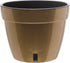 Self Watering Planter - Modern Flower Pot with Water Level Indicator for All House Plants, Flowers, Herbs (Diameter 7.9", Gold/Black)...