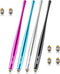 Elzo Capacitive Stylus Pens Premium Metal Slim Combo 4 Pcs Tips for All Touch Screens iPad & Android Tablets DELL/Samsung/HP/Asus/Surface/Samsung/...