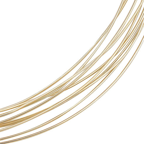 PH PandaHall 2m/6.5 Feet Sterling Silver Wire, 26 Gauge Half Hard Golden Jewelry Making Wire 0.4mm Round Beading Wire for Crafting Sculpting Brace...