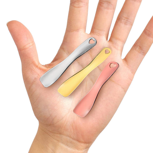 3 PCS Metal Cosmetic Spoon Skincare Spatula Stick Applicator Beauty Spa Mini Spoon Skin Care Facial Cream Mask Scoop Makeup Tools for Facial DIY M...