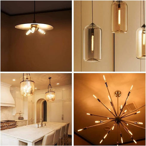 T300 Dimmable Vintage LED Edison Bulbs 6W T300 Dimmable LED Filament Bulb Long Tubular Vintage LED Lights,E14 Small Base,Clear Glass,Warm White 23...