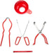 Fox Run Home Canning Tool Set, Red, 3.5 x 11 x 6 inches, 5-Piece...