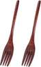 EXCEART 2 Pcs Wooden Forks Japanese Wood Dinner Forks Fruit Salad Forks Handmade Kitchen Utensil for Cooking Stirring Eating...