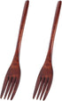 EXCEART 2 Pcs Wooden Forks Japanese Wood Dinner Forks Fruit Salad Forks Handmade Kitchen Utensil for Cooking Stirring Eating...