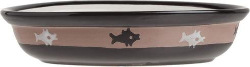 PetRageous 10070 Oval City Pets Stoneware Cat Bowl 6.25-Inch Wide and 1.5-Inch Tall Saucer with 1-Cup Capacity is Dishwasher and Microwave Safe fo...