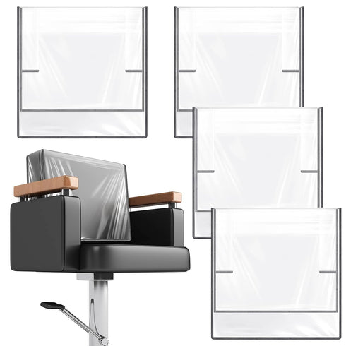 Hoolerry 4 Pcs Salon Chair Cover Clear Chair Covers Salon Equipment Clear Plastic Salon Chair Cover for Most Standard Salon Chairs Office Chairs C...