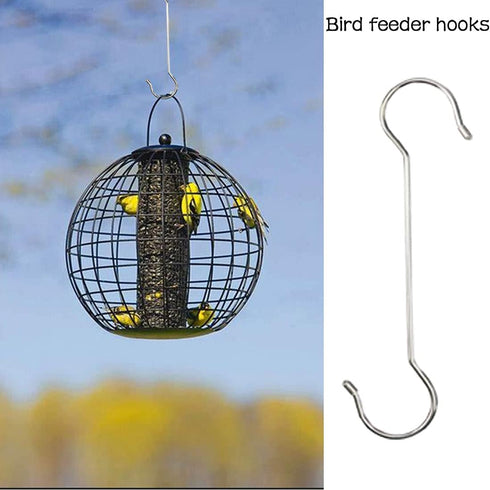 6 Pack Extra Large Heavy Duty Long Outdoor Plant Hanging S Hooks - for Baskets, Bird Feeders, Wind Chimes, Garden Ornaments,Pergola,Closet,Flower ...