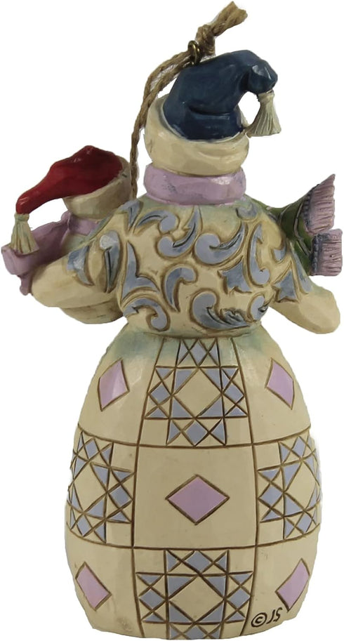 Enesco Jim Shore Heartwood Creek Snowman with Baby Hanging Ornament, Multicolor...