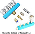 Beduan 1/4" 3 Way 6 Port Aluminum Air Hose Inline Manifold Block Splitter, Pneumatic Air Compressor Manifold Fitting...