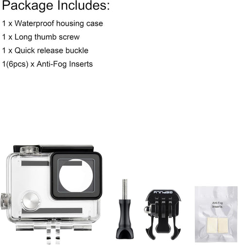 Waterproof Housing Case for GoPro Hero 4, Hero 3+, Hero 3 Underwater Photography - Waterproof Up to 131 ft (40M) - with Quick Release Mount, Thumb...