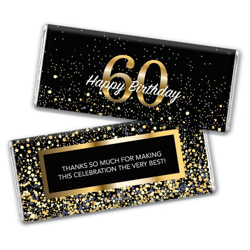 24ct 60th Birthday Party Favors Custom Wrappers for Chocolate Bars (24 Count) - Candy Not Included...