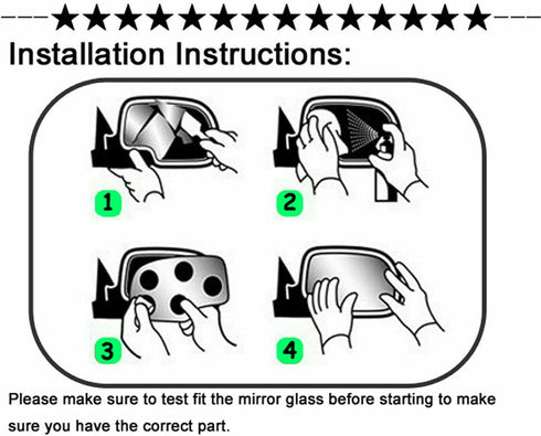 Side Mirror Glass Left Driver Side Replacement fit for 2012-2019 Volkswagen Beetle 2011-2018 Volkswagen Jetta 2013-2015 Volkswagen Passat LH Adhes...