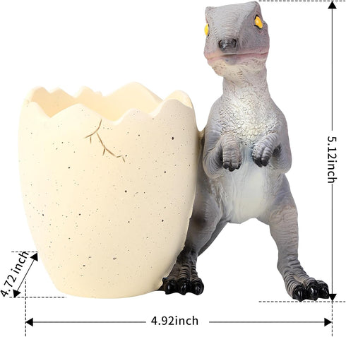 Dinosaur Pencil Holder, Large Capacity eggshell Pen Holder for Desk Resin Desk Organizer Decorative Accessories, Suitable Office Classroom Home, C...