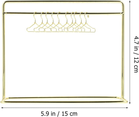 STOBOK Miniature Doll Garment Rack Set Mini Doll Dress Clothing Display Rack with 10Pcs Mini Doll Clothes Hangers Doll House Furniture Accessories...