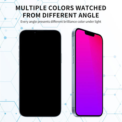 Phone Privacy Screen Glass Protector - iPhone 15 Plus 6.7-inch gradient color plated glass anti-privacy anti-blue screen protector...